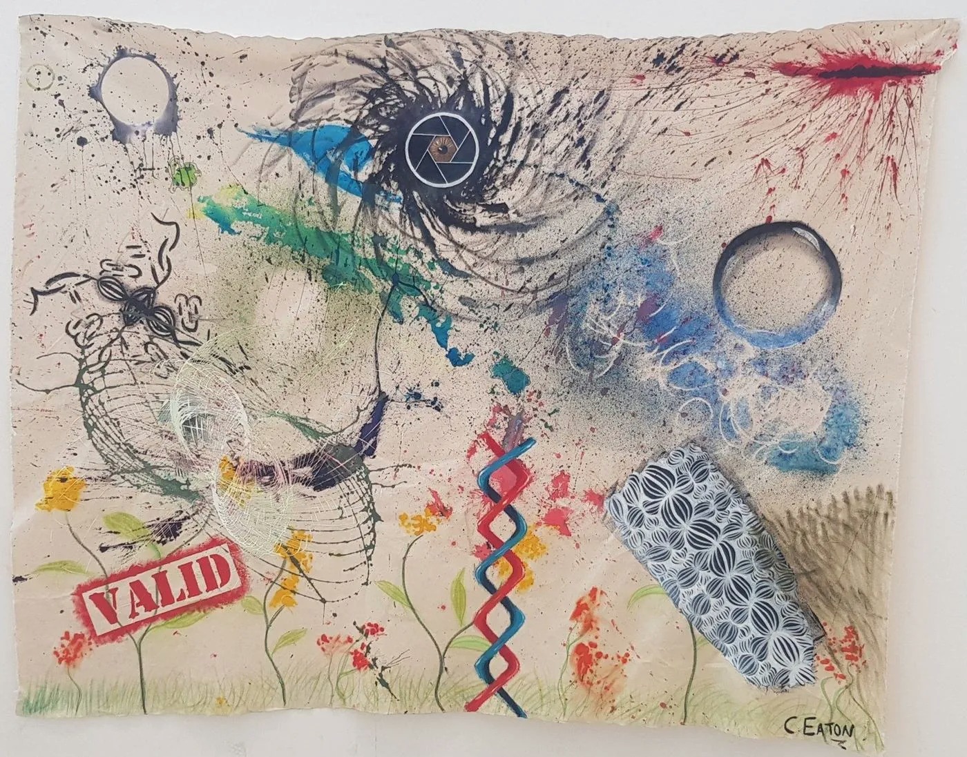 Valid, 2023, Mixed media on paper